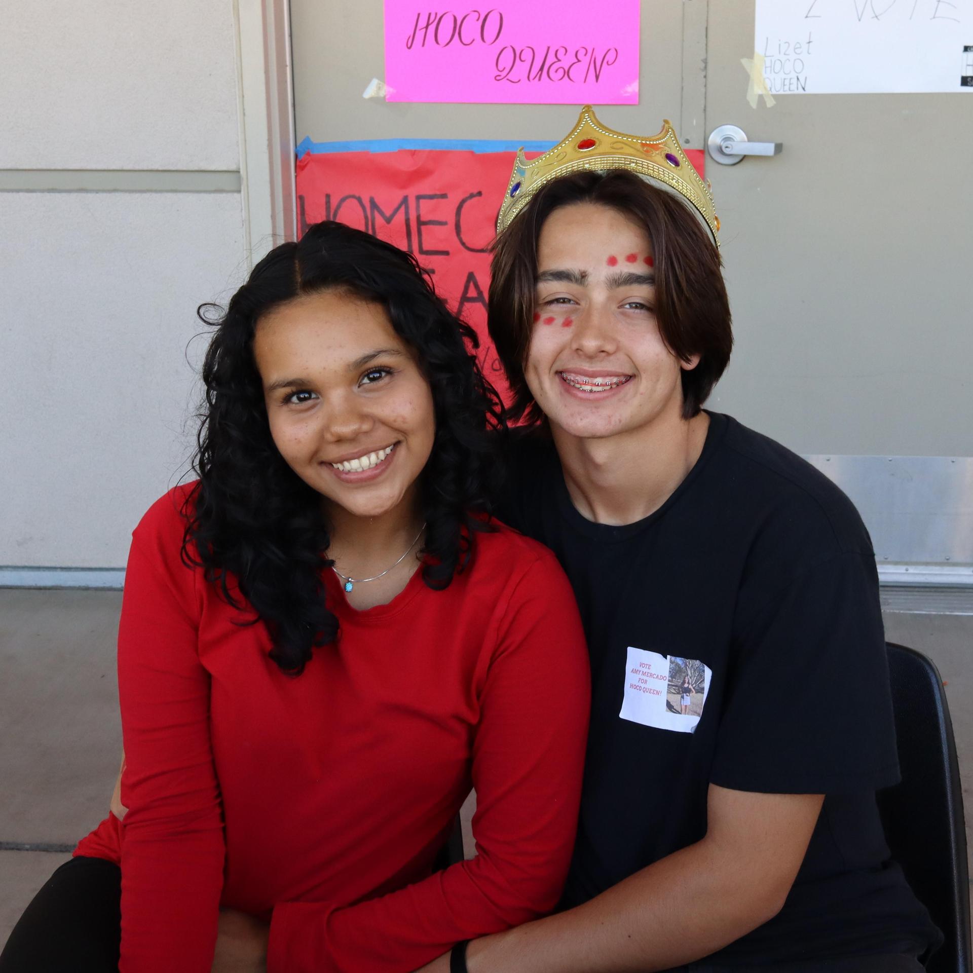 students wearing red to show school spirit