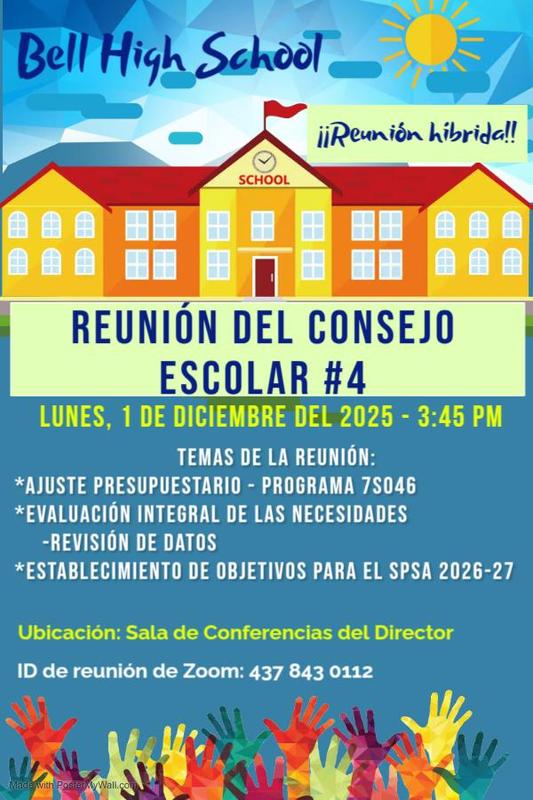 Reunión del Consejo Escolar (12.1.2025) Featured Photo