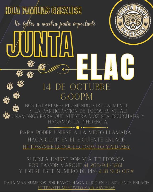 ELAC Meeting- 10/14/2025