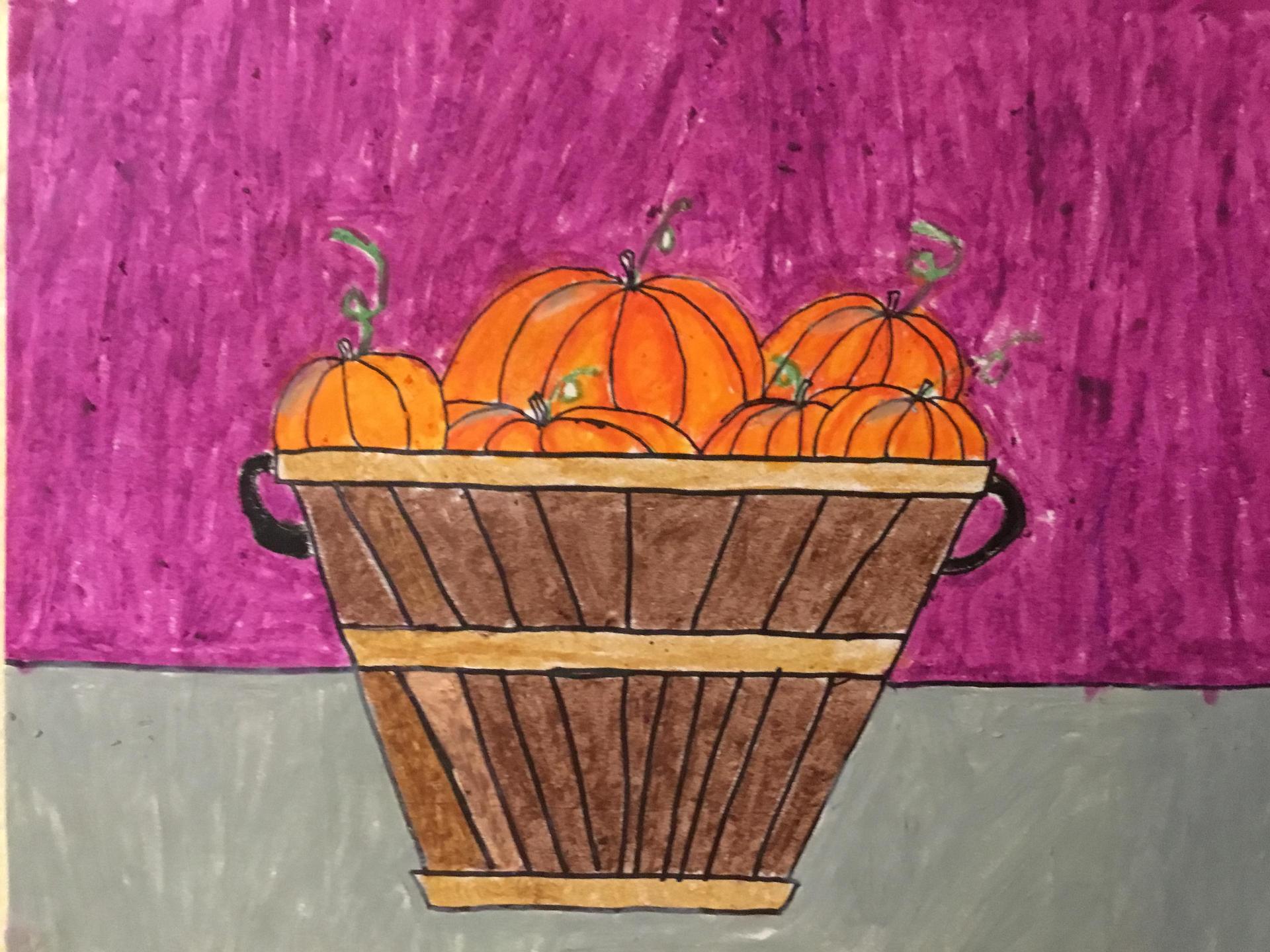 pumpkins in a basket