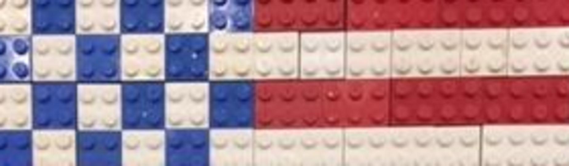 Astros spelled out with Legos