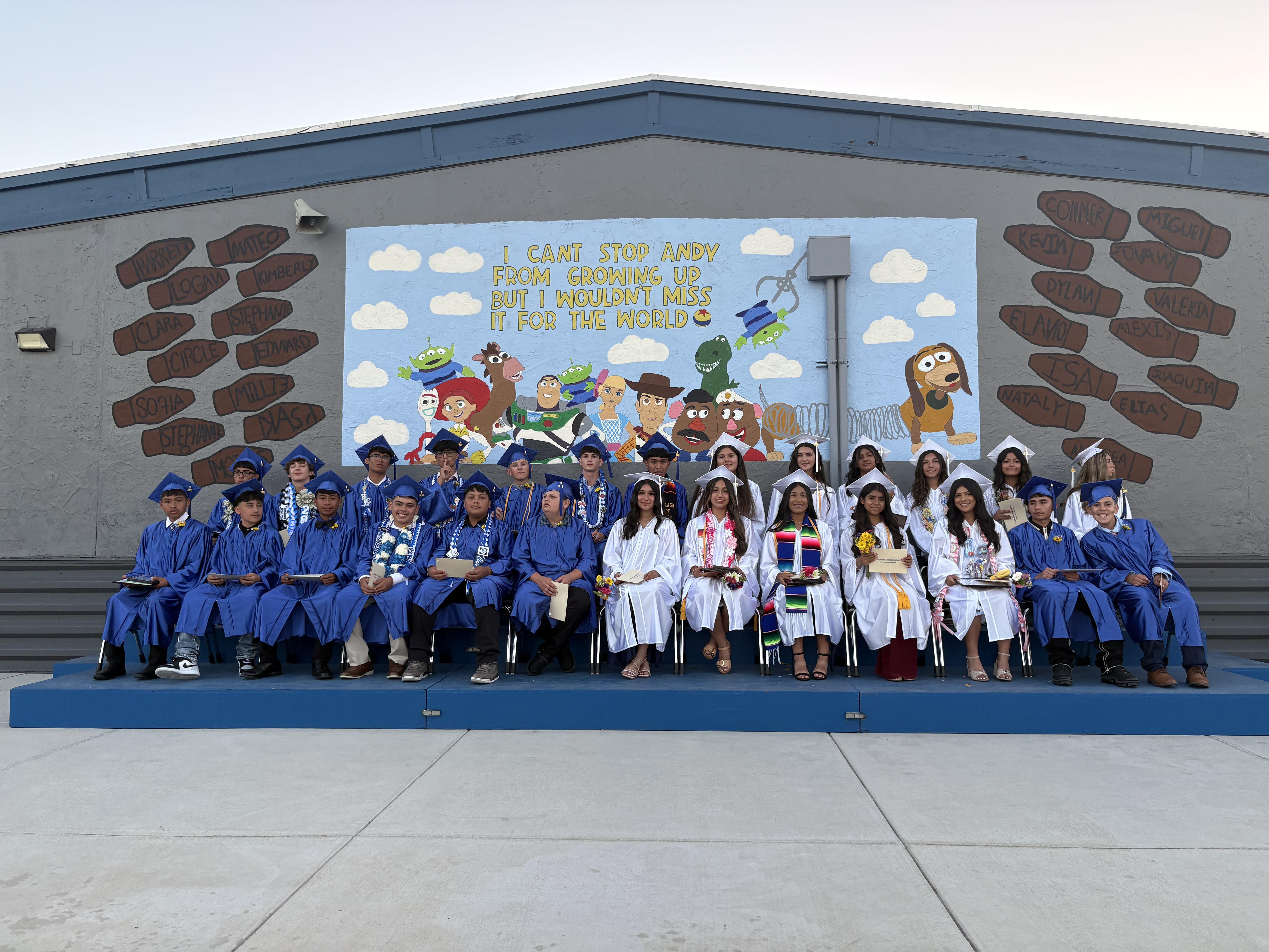 A photo of the 8th grade graduating class