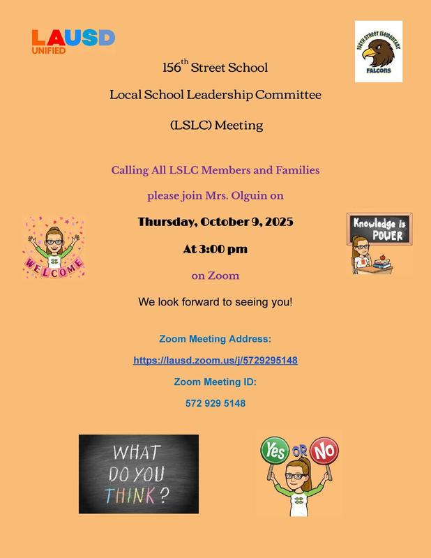 LSLC meeting on 10/9/25 at 3 pm via Zoom