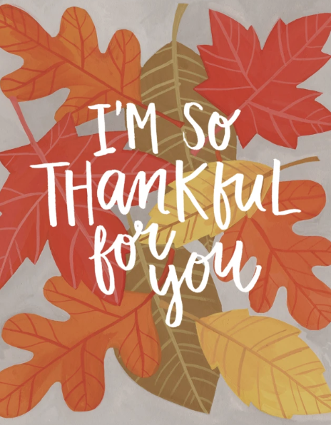 Fall leaves "I'm Thankful for You"