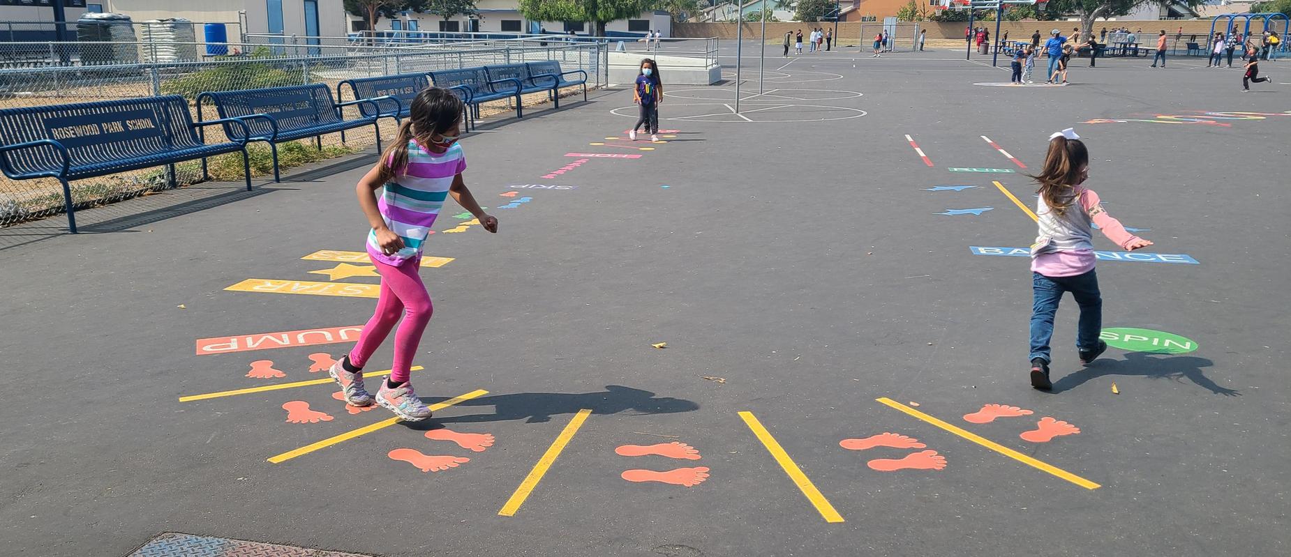 students playing