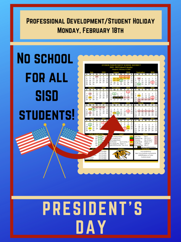 No Classes For SISD Students Monday, Feb. 18th. Featured Photo