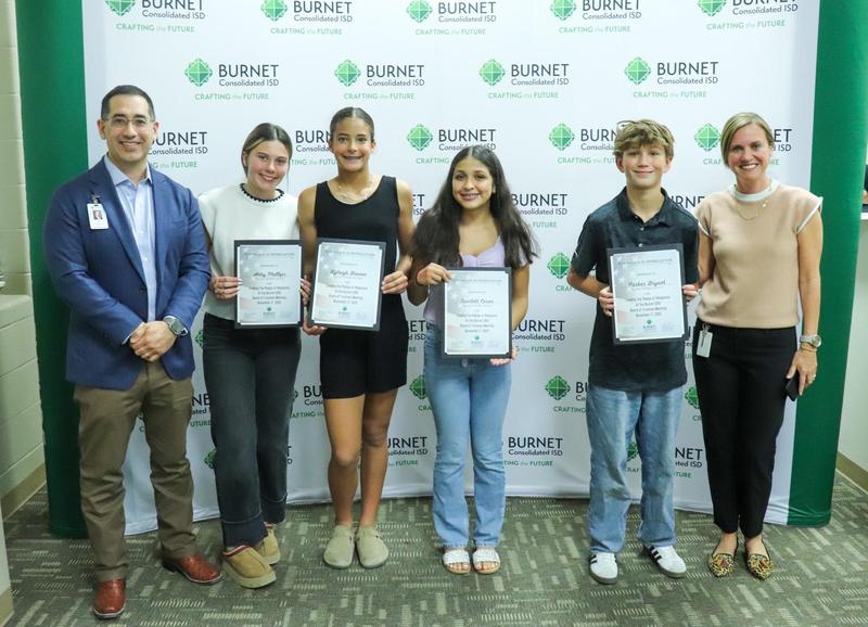 Pledge Leaders from Burnet Middle School