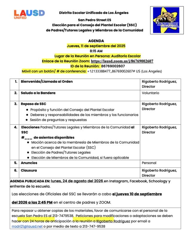 Agenda