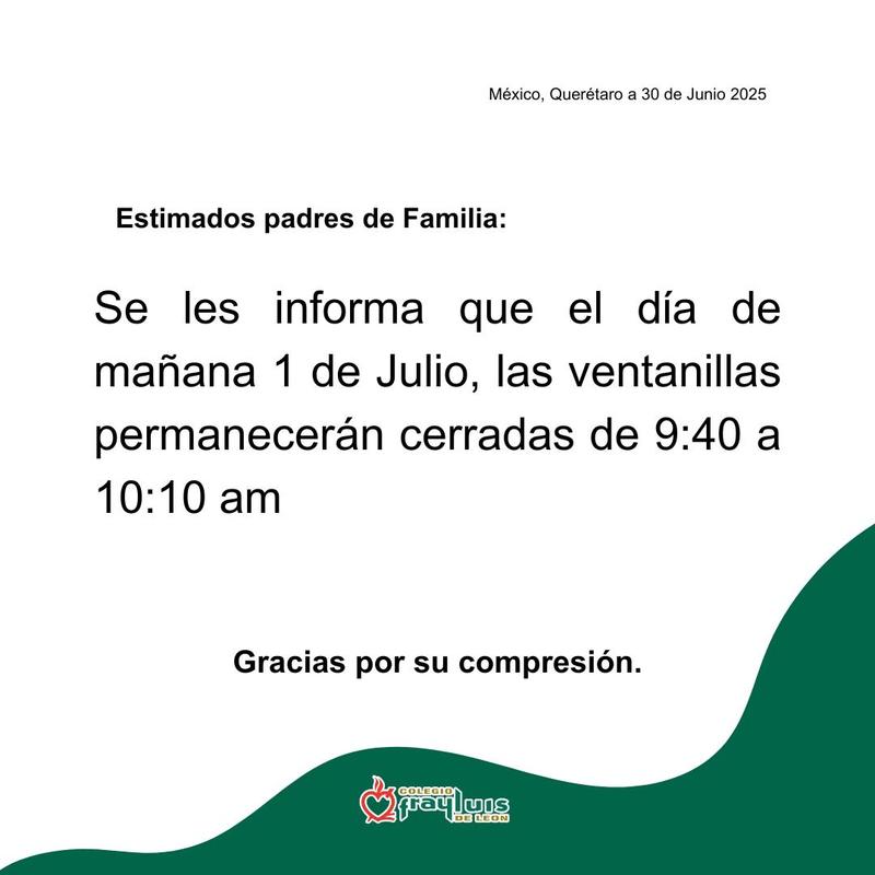 AVISO 1 JULIO