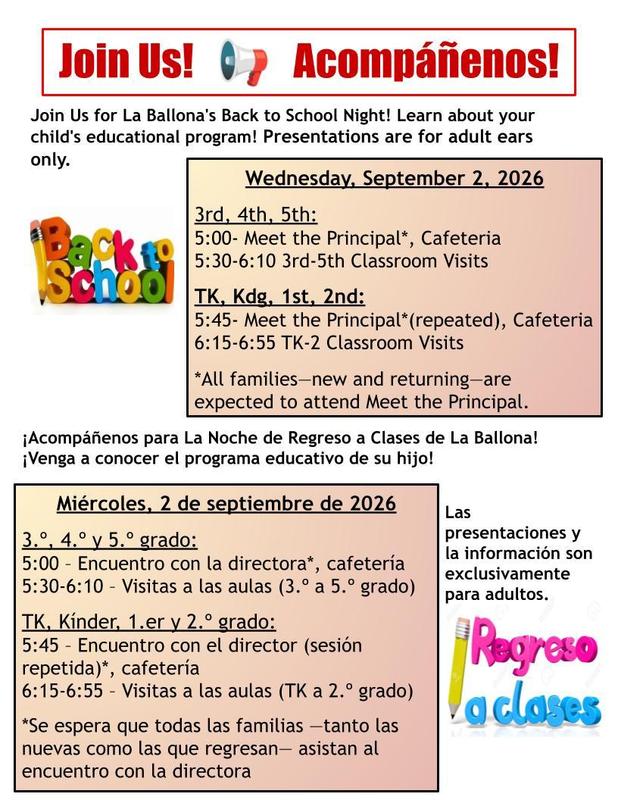 Back to School Night Information Featured Photo