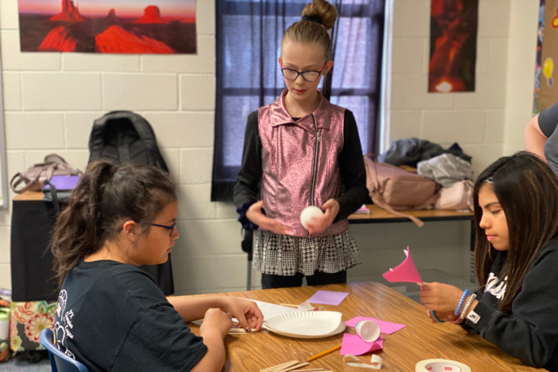 westwind students work on an engineering activity