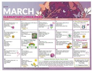 March Lunch Menu.