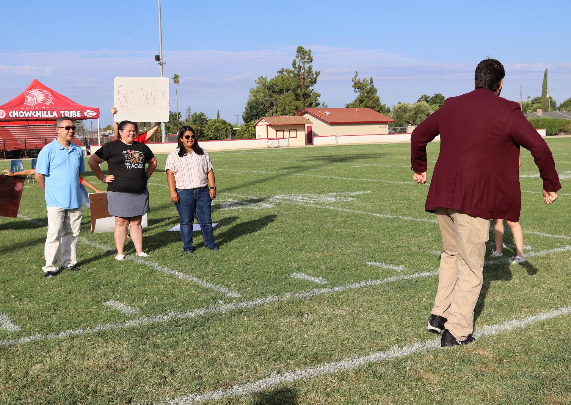 Students and staff enjoying the back to school rally