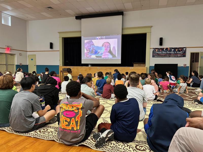 Andrea Rogers reads to Westfield