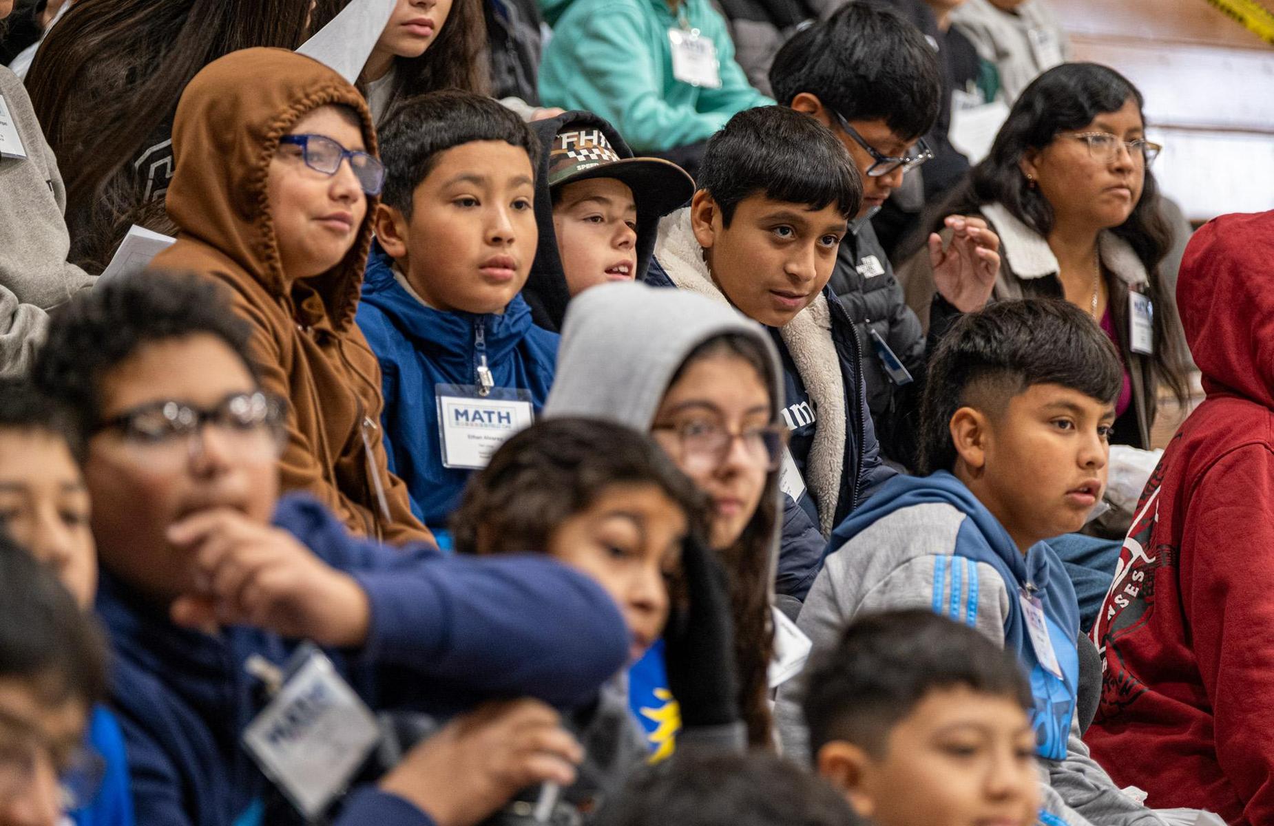 more than 5 stunets look on during math field day math session