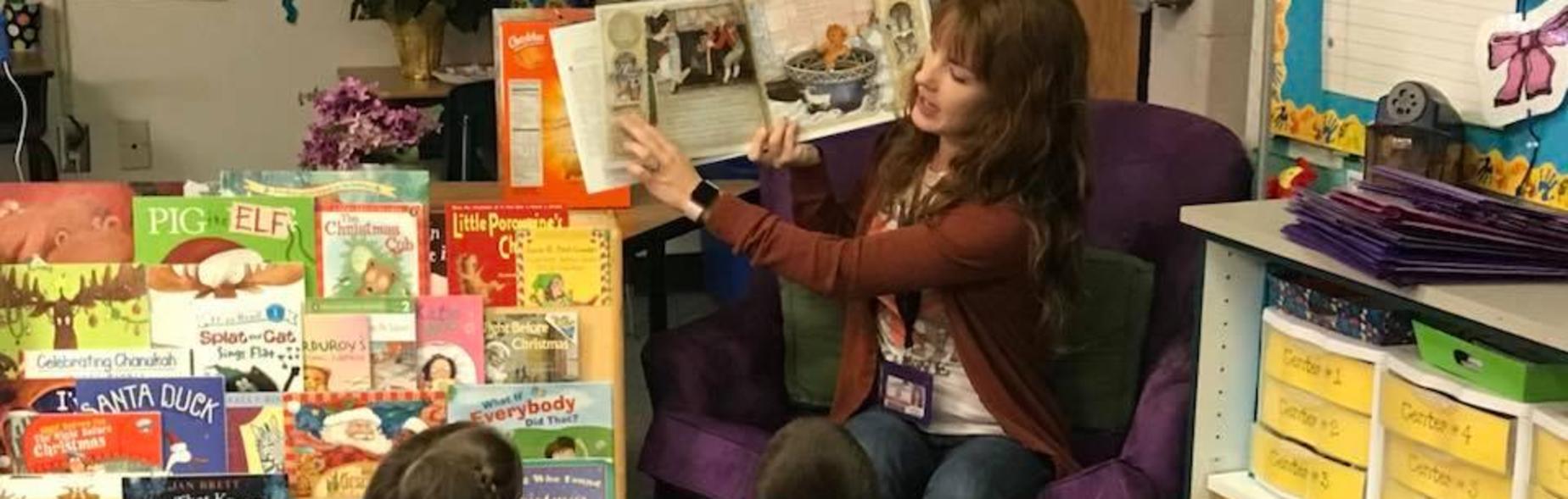 Teacher reading to students