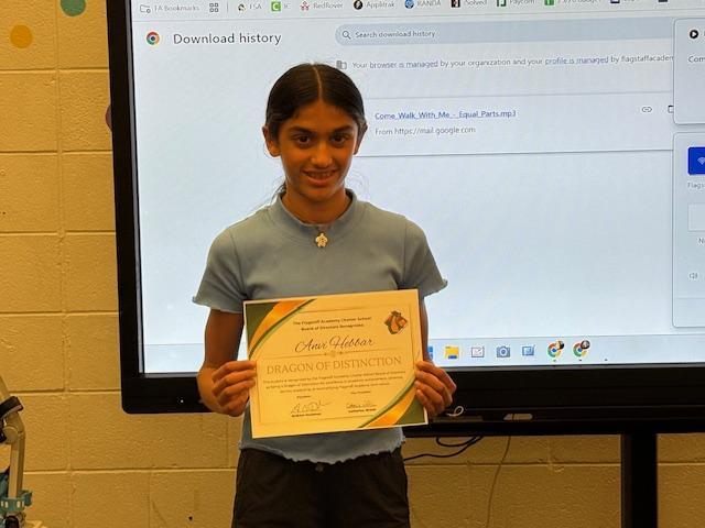 December Dragons of Distinction Winner Anvi Hebbar