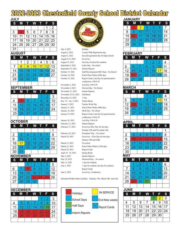 2022 -2023 Calendar | Petersburg Primary School