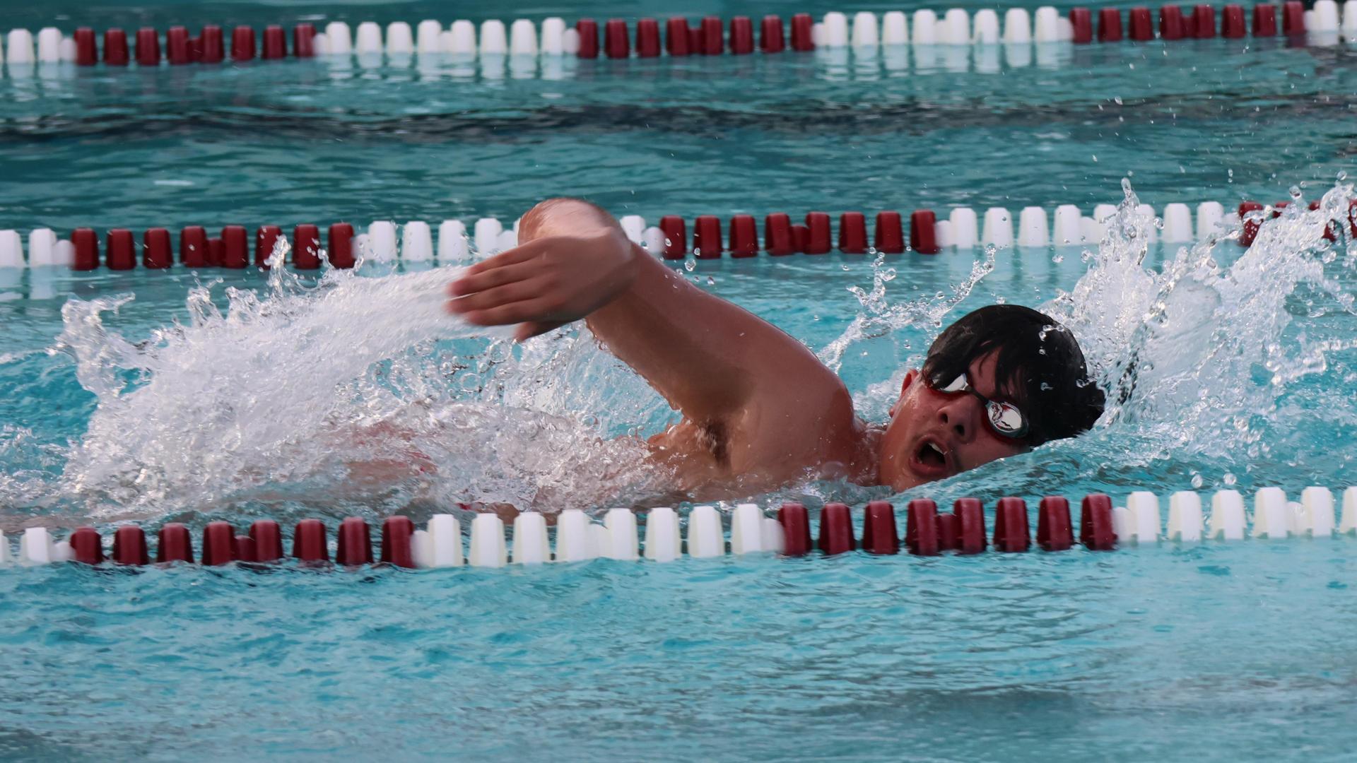 Isaiah Silveira swimming