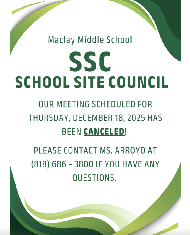 SSC Meeting Cancellation Flier