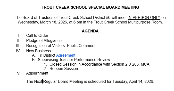 Special Board Meeting! Featured Photo