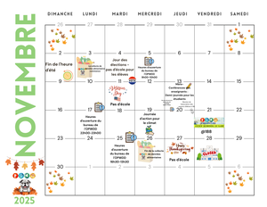 French- November Calendar Green