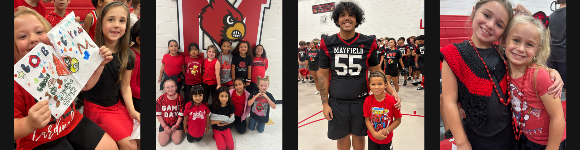 MES students show their support for the varsity football team