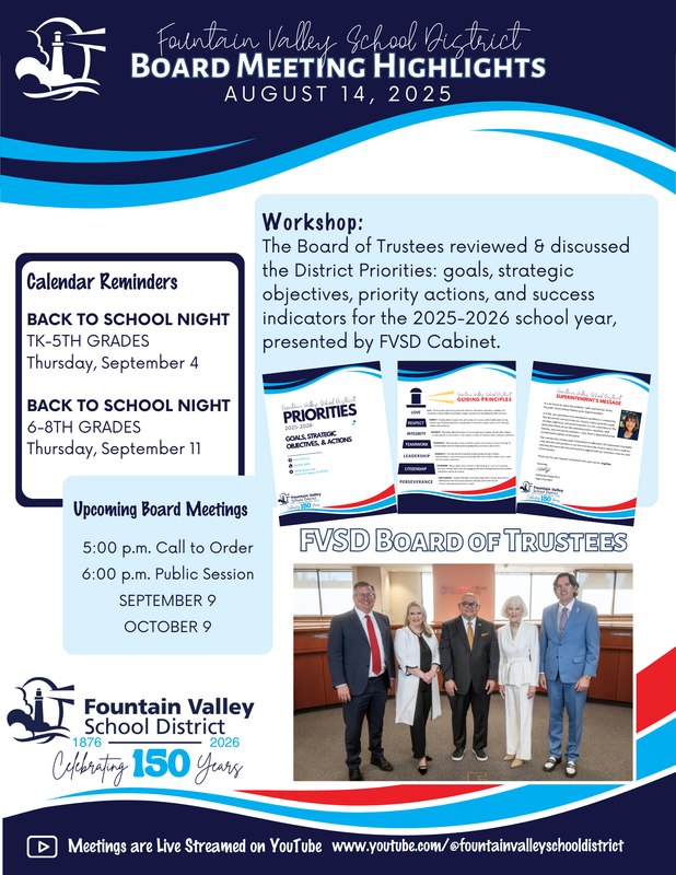 Board Meeting Highlights August 14, 2025