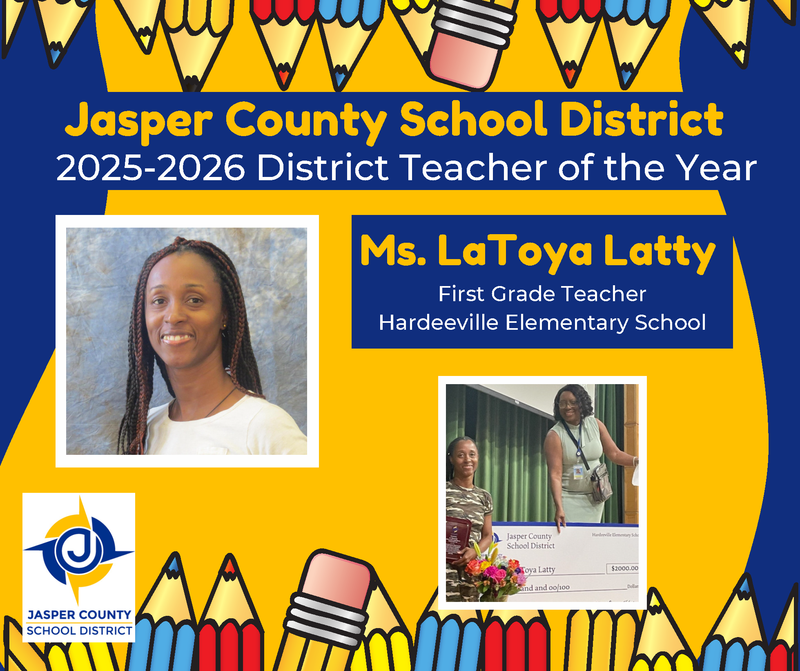 Jasper County School District Announces District Teacher of the
