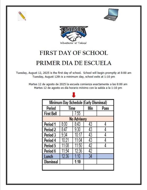 First Day of School / Premier dia de clases 2025-2026