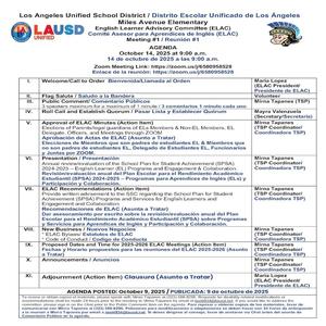 ELAC Meeting Agenda