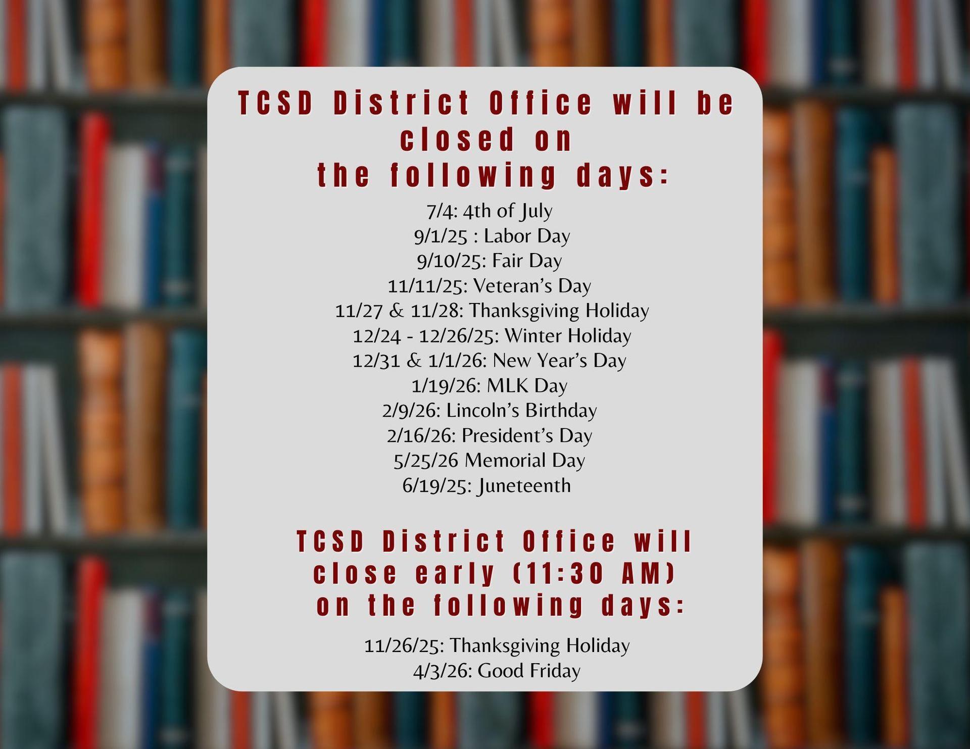 District Office Closures