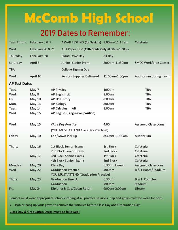 McComb High School Senior Class Bulletin 2019