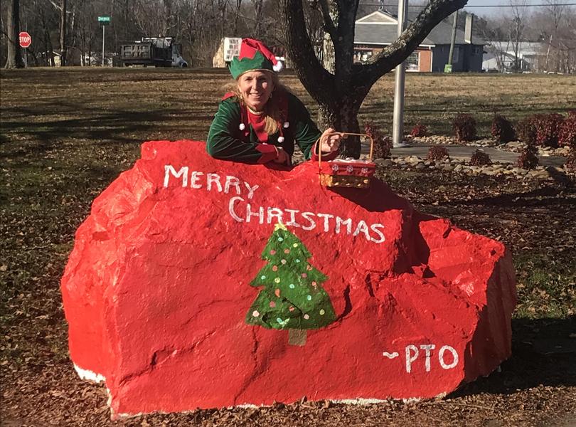 Elf Dr. Hall at PTO rock.