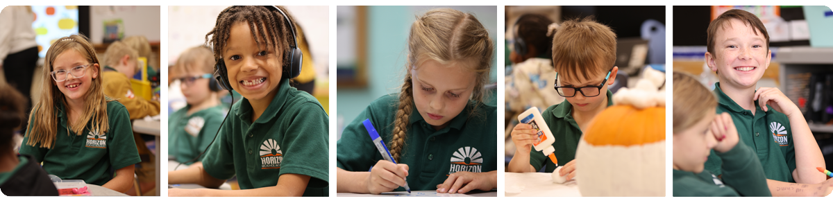 Collage of five individual student portraits