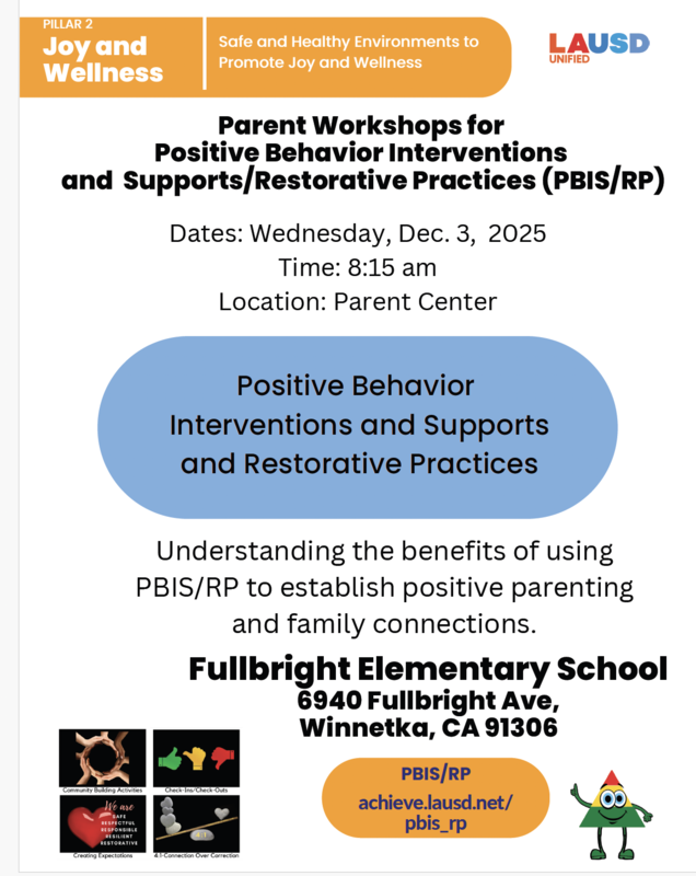 Parent Workshops for Positive Behavior Interventions and Supports/Restorative Practices (PBIS/RP) Featured Photo