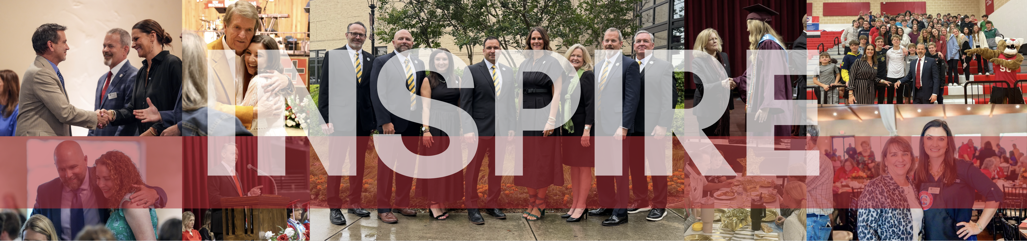 collage of the board with the word "Inspire" banner