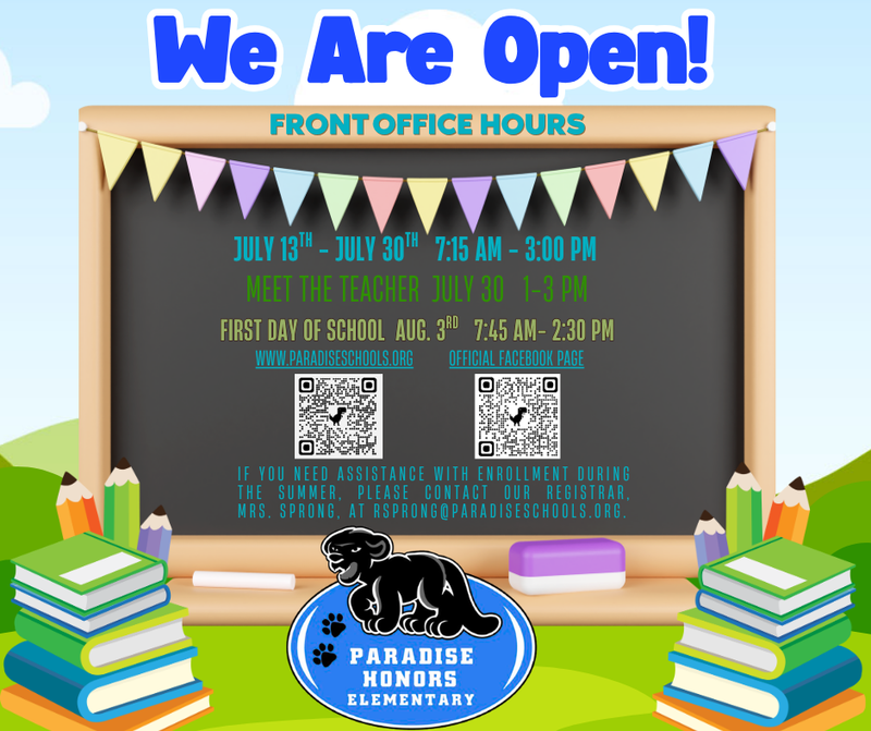 Office Hours & Up Coming Info!