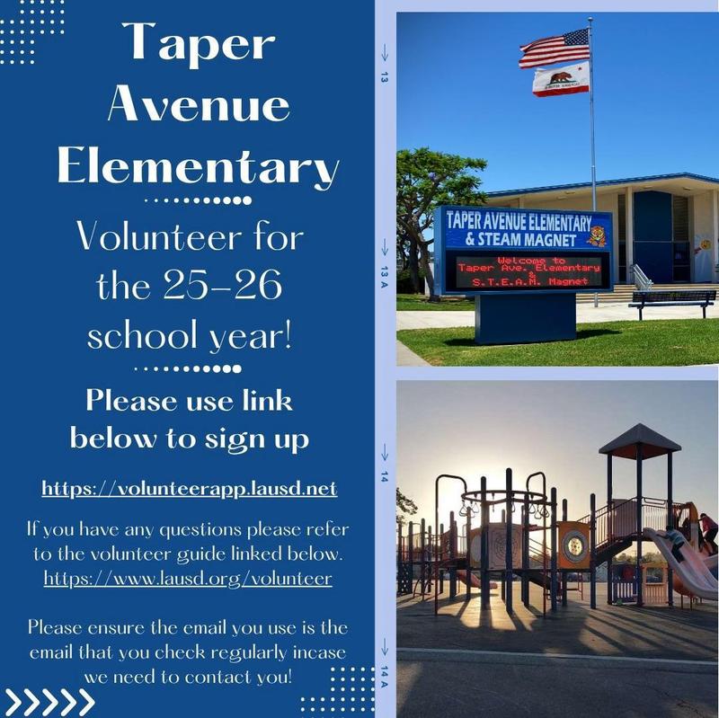 2025-26 Taper Volunteer Sign up Flyer