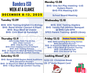 week at a glance for bisd
