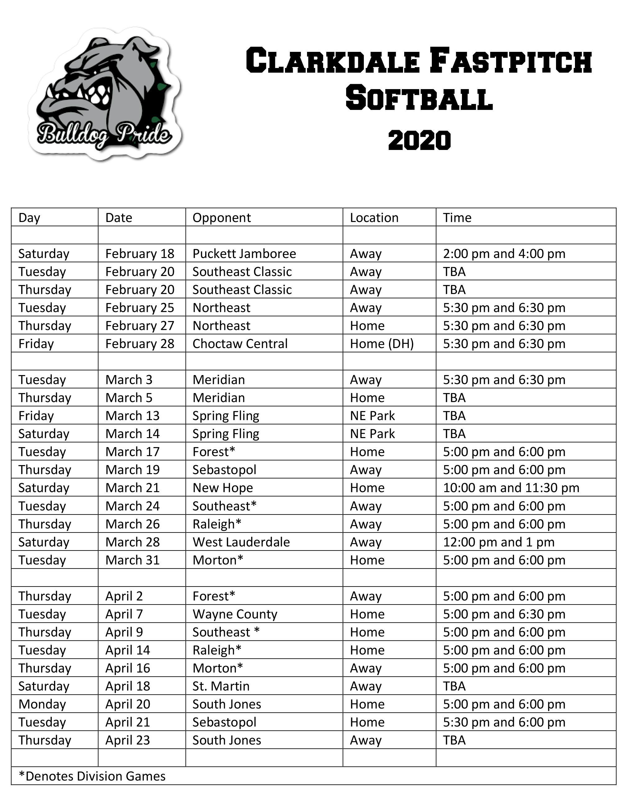 Fast Pitch Softball Spring Sports Clarkdale High School