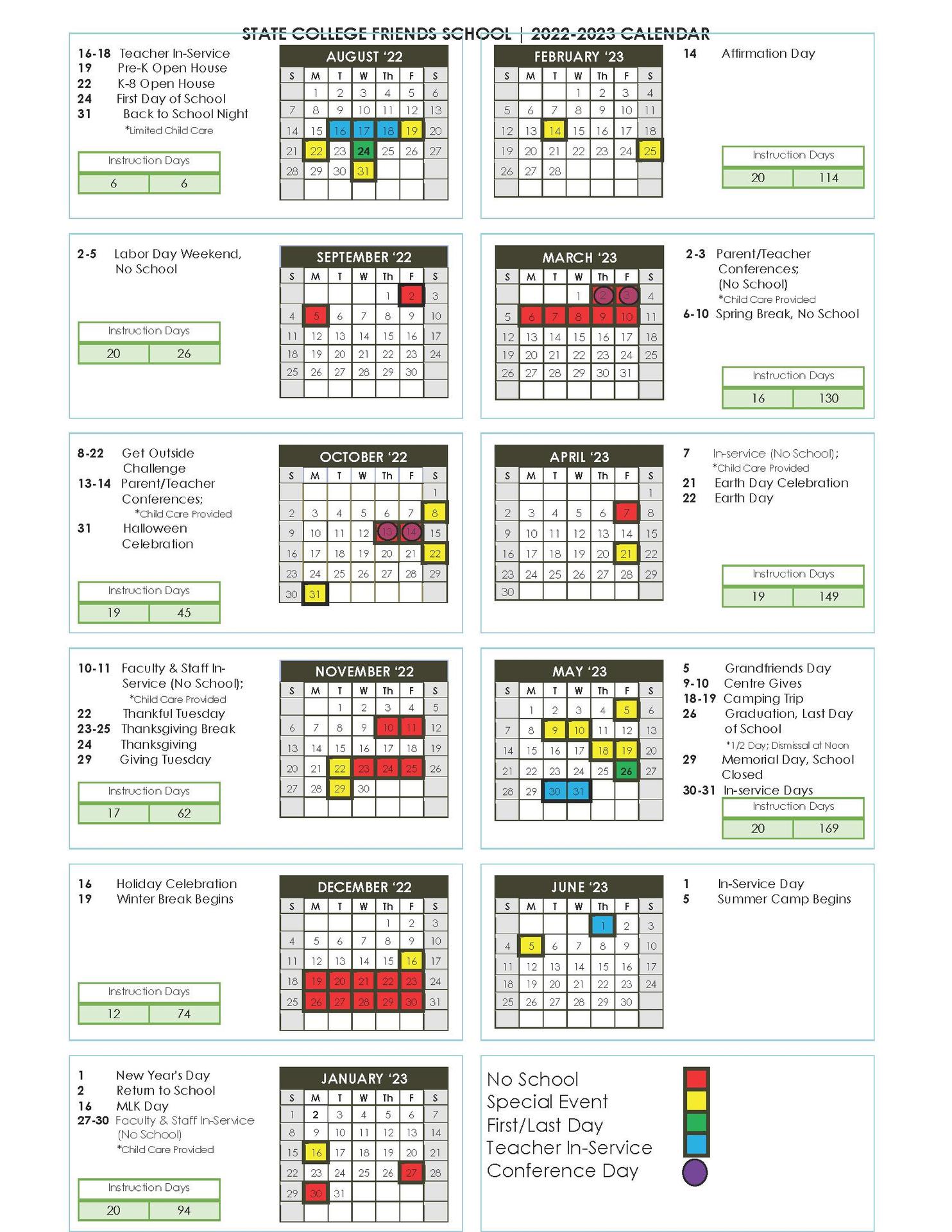 2022-23 SCFS Calendar