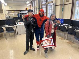 Students and staff dressed as Spider-Man, Dante, and more.