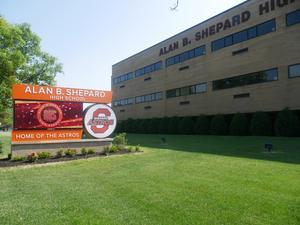 Shepard High School building and marquee