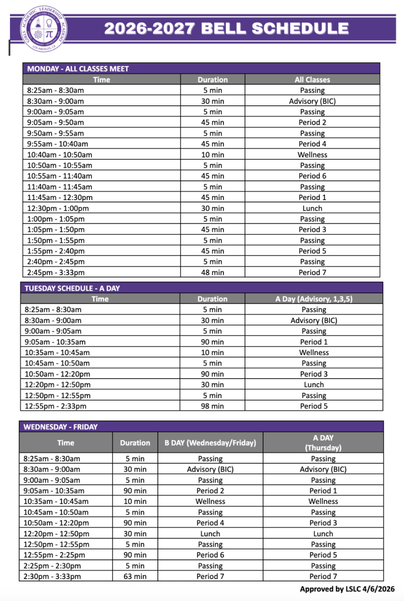 2026-2027 Bell Schedule rev