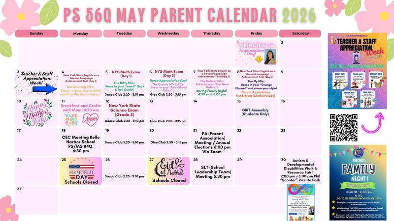 May Parent Calendar Flyer