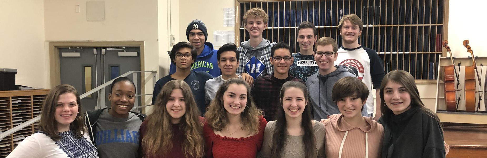 15 Westfield High School student vocalists will perform with the Central Jersey regional chorus in January. The 15 vocalists are pictured here.
