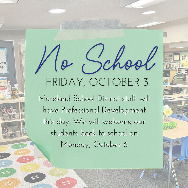 NO SCHOOL - Friday, October 3 Thumbnail Image