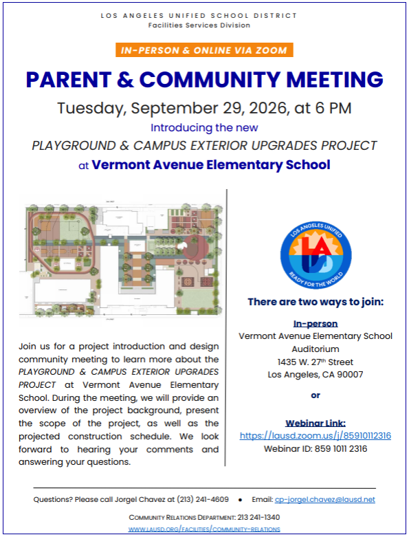 Invitation to Playground and Campus Exterior Upgrades Project