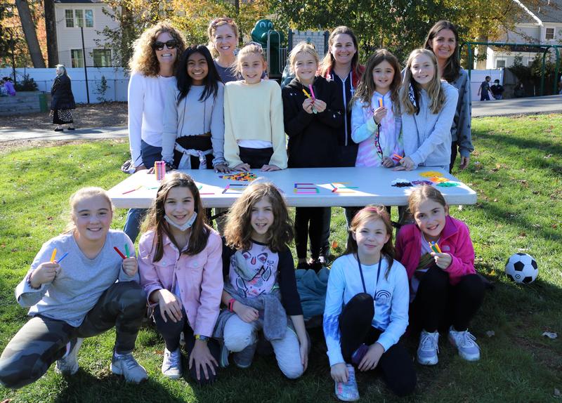 Photo of PTO parents and students members of the mileage club